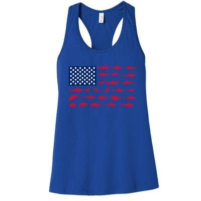 Funny Fishing Proud To Be American Gift Women's Racerback Tank