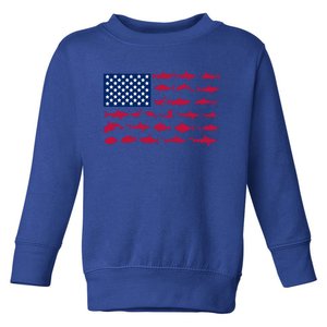 Funny Fishing Proud To Be American Gift Toddler Sweatshirt