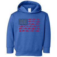 Funny Fishing Proud To Be American Gift Toddler Hoodie