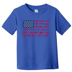 Funny Fishing Proud To Be American Gift Toddler T-Shirt