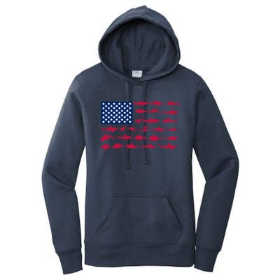 Funny Fishing Proud To Be American Gift Women's Pullover Hoodie