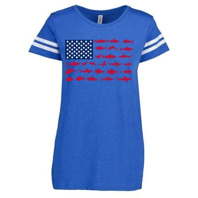 Funny Fishing Proud To Be American Gift Enza Ladies Jersey Football T-Shirt