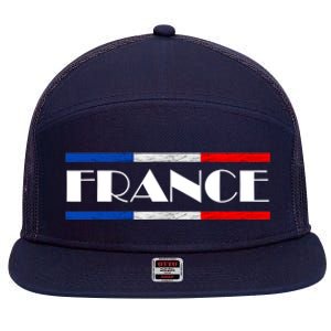 France French Pride France Flag French Roots French Flag 7 Panel Mesh Trucker Snapback Hat