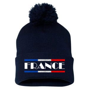 France French Pride France Flag French Roots French Flag Pom Pom 12in Knit Beanie