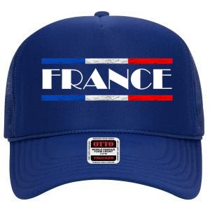 France French Pride France Flag French Roots French Flag High Crown Mesh Back Trucker Hat