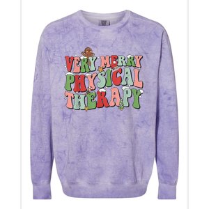 Funky Festive Physical Therapy Christmas Colorblast Crewneck Sweatshirt