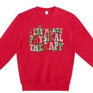 Funky Festive Physical Therapy Christmas Premium Crewneck Sweatshirt