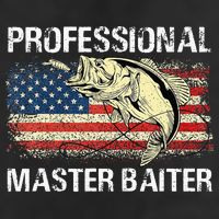 Funny Fishing Professional Master Baiter Retro American Flag 11oz C Handle Ceramic Mug
