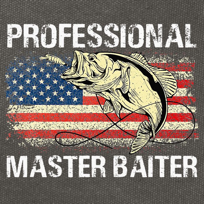 Funny Fishing Professional Master Baiter Retro American Flag Cotton Canvas Backpack