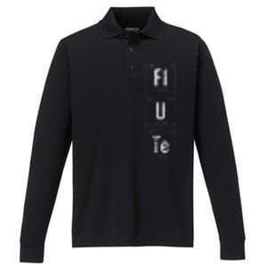 Funny Flute Player Elements Performance Long Sleeve Polo