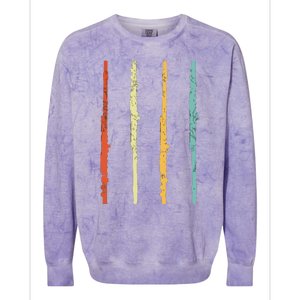 Funny Flute Player Flutist Retro Colorblast Crewneck Sweatshirt