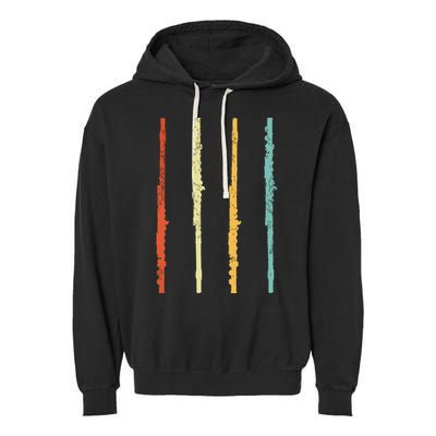 Funny Flute Player Flutist Retro Garment-Dyed Fleece Hoodie