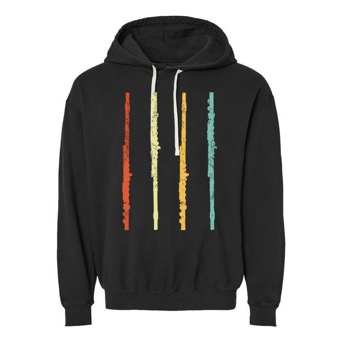 Funny Flute Player Flutist Retro Garment-Dyed Fleece Hoodie