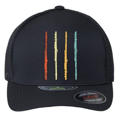 Funny Flute Player Flutist Retro Flexfit Unipanel Trucker Cap