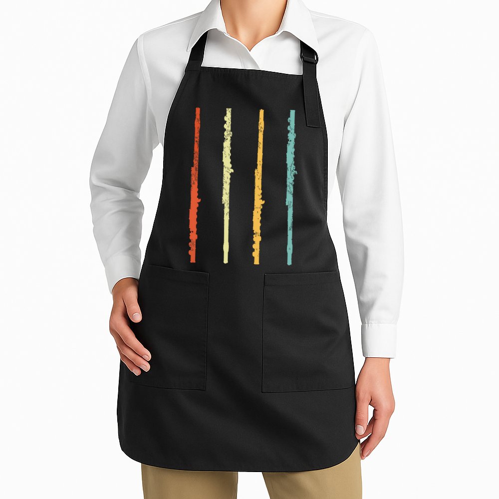 Funny Flute Player Flutist Retro Apron