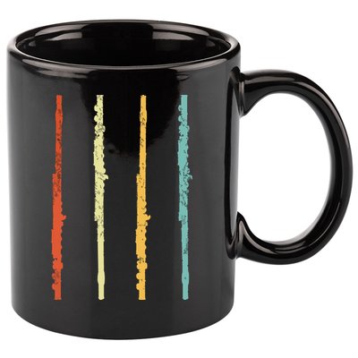 Funny Flute Player Flutist Retro 11oz C Handle Ceramic Mug
