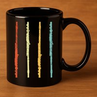 Funny Flute Player Flutist Retro 11oz C Handle Ceramic Mug