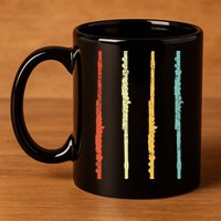 Funny Flute Player Flutist Retro 11oz C Handle Ceramic Mug