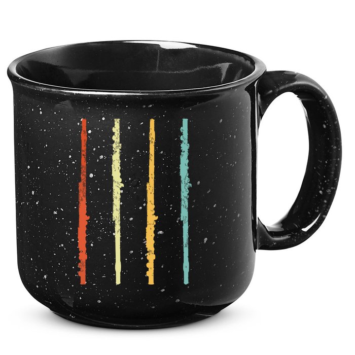 Funny Flute Player Flutist Retro 15oz Campfire Ceramic Mug