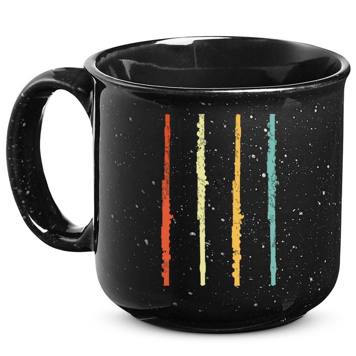 Funny Flute Player Flutist Retro 15oz Campfire Ceramic Mug