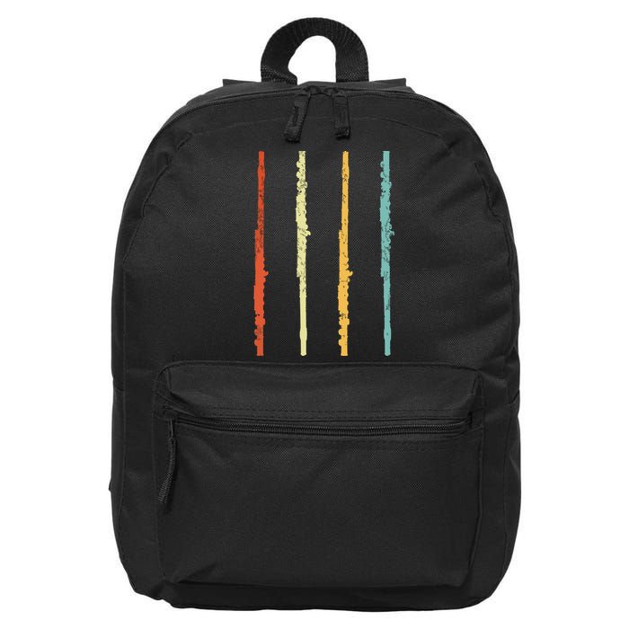 Funny Flute Player Flutist Retro 16 in Basic Backpack