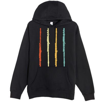 Funny Flute Player Flutist Retro Premium Pullover Hoodie