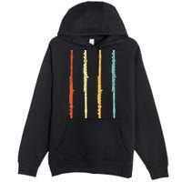 Funny Flute Player Flutist Retro Premium Pullover Hoodie