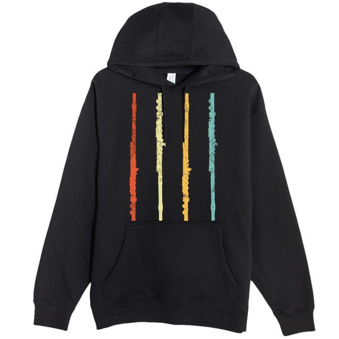 Funny Flute Player Flutist Retro Premium Pullover Hoodie