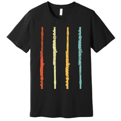 Funny Flute Player Flutist Retro Premium T-Shirt