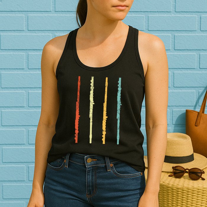 Funny Flute Player Flutist Retro Womens Tank Top