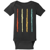 Funny Flute Player Flutist Retro Baby Bodysuit