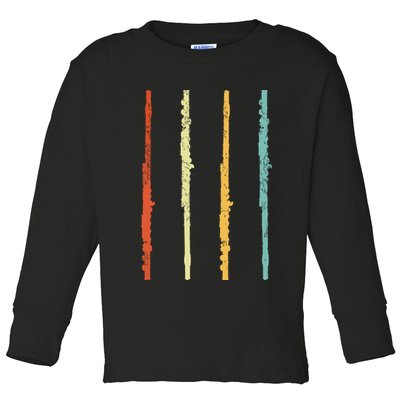 Funny Flute Player Flutist Retro Toddler Long Sleeve Shirt
