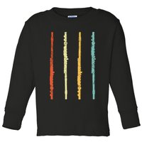 Funny Flute Player Flutist Retro Toddler Long Sleeve Shirt