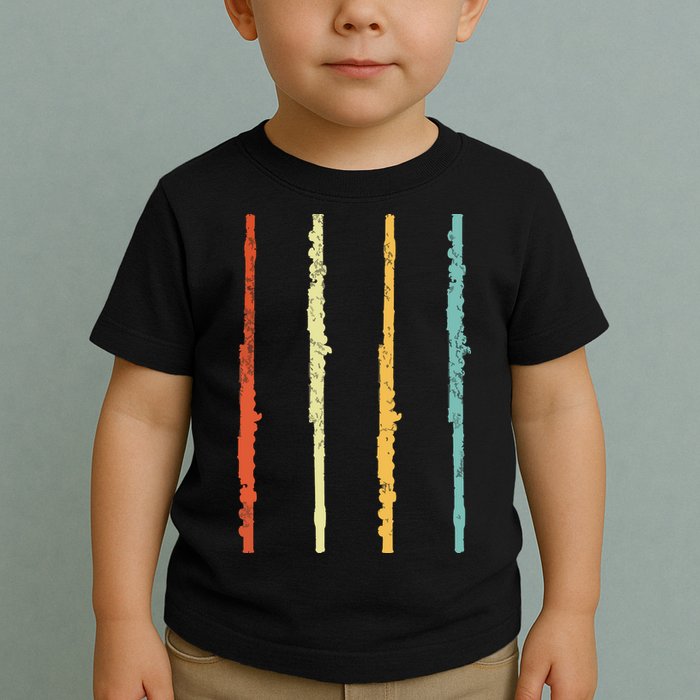 Funny Flute Player Flutist Retro Toddler T-Shirt