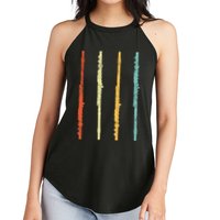 Funny Flute Player Flutist Retro Women's Perfect Tri Rocker Tank
