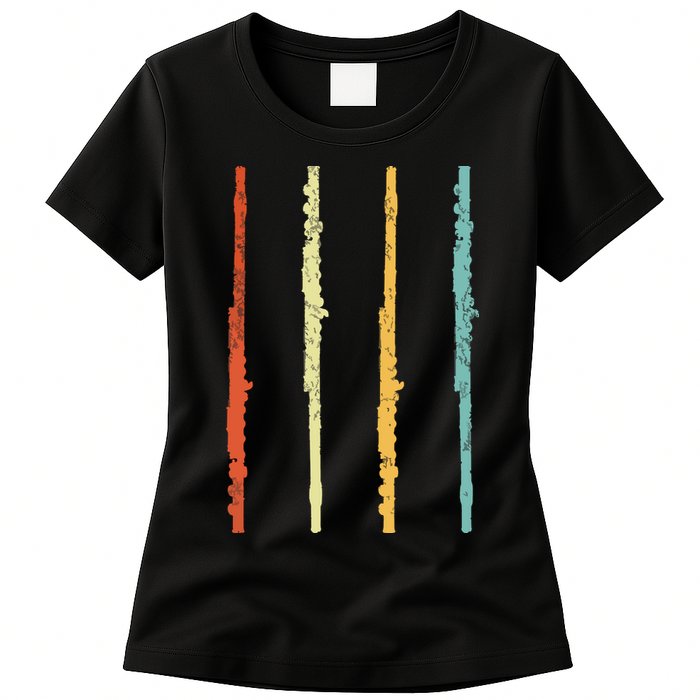 Funny Flute Player Flutist Retro Womens T-Shirt