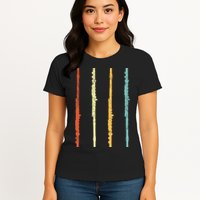 Funny Flute Player Flutist Retro Womens T-Shirt