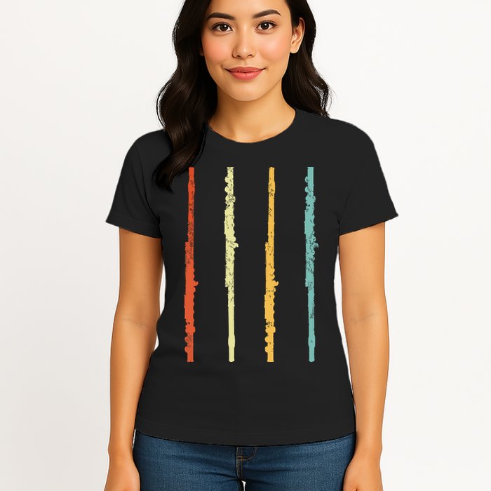 Funny Flute Player Flutist Retro Womens T-Shirt