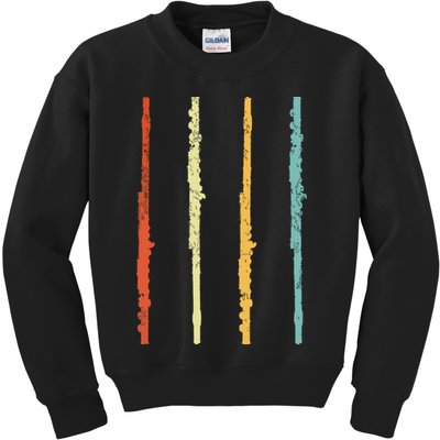 Funny Flute Player Flutist Retro Kids Sweatshirt
