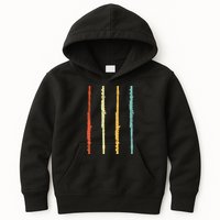 Funny Flute Player Flutist Retro Kids Hoodie
