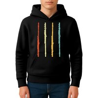 Funny Flute Player Flutist Retro Kids Hoodie