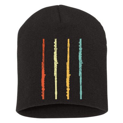 Funny Flute Player Flutist Retro Short Acrylic Beanie