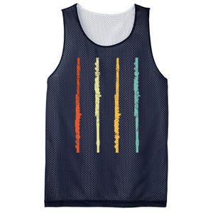 Funny Flute Player Flutist Retro Mesh Reversible Basketball Jersey Tank