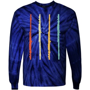 Funny Flute Player Flutist Retro Tie-Dye Long Sleeve Shirt