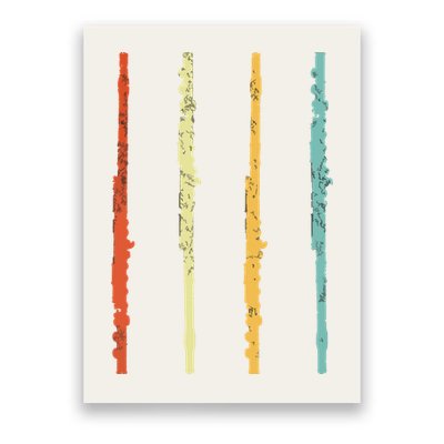 Funny Flute Player Flutist Retro Poster