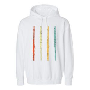 Funny Flute Player Flutist Retro Garment-Dyed Fleece Hoodie