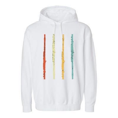 Funny Flute Player Flutist Retro Garment-Dyed Fleece Hoodie