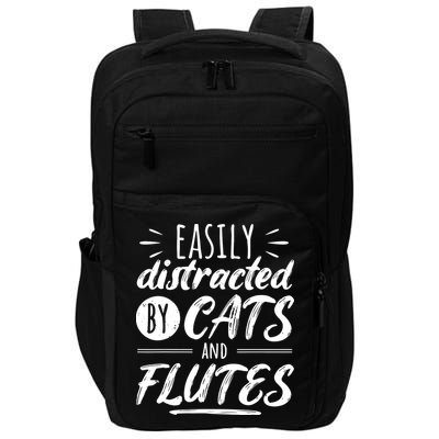 Funny Flute Player Saying Cat Owner I Cats And Flutes Impact Tech Backpack