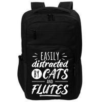 Funny Flute Player Saying Cat Owner I Cats And Flutes Impact Tech Backpack