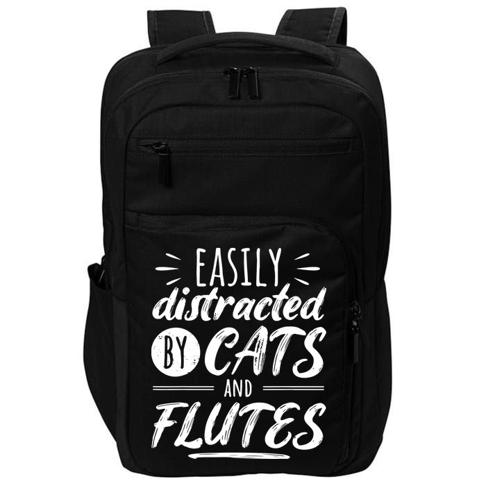 Funny Flute Player Saying Cat Owner I Cats And Flutes Impact Tech Backpack